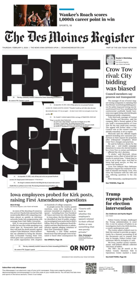 Cover of The Des Moines Register