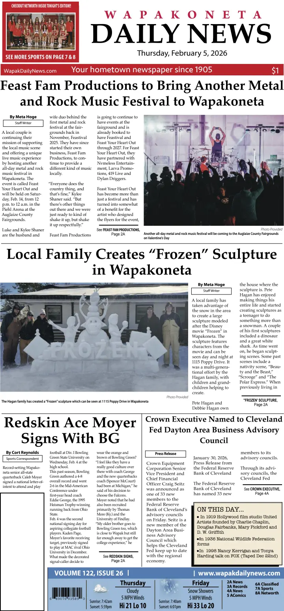 Cover of Wapakoneta Daily News
