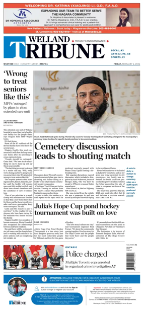 Cover of The Welland Tribune