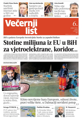Cover of Vecernji list BiH