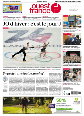 Cover of Ouest France (La Roche-sur-Yon - Fontenay-le-Comte)