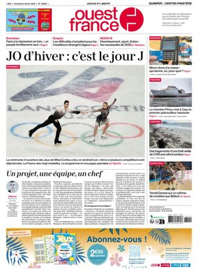 Cover of Ouest-France (Quimper Centre-Finistere)