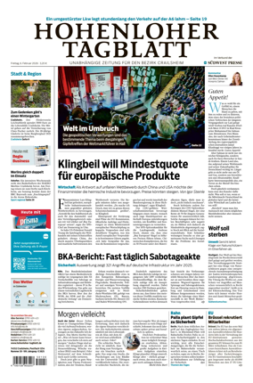 Cover of Hohenloher Tagblatt