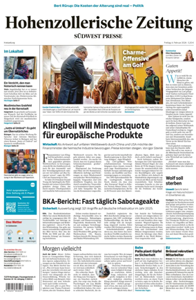 Cover of Hohenzollerische Zeitung