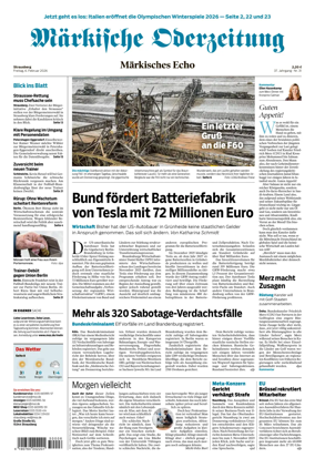 Cover of Markische Oderzeitung Strausberg