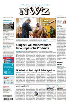 Cover of NWZ – Neue Wurttembergische Zeitung