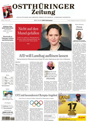 Cover of Ostthuringer Zeitung (Bad Lobenstein)