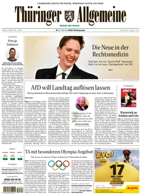 Cover of Thuringer Allgemeine (Weimar)