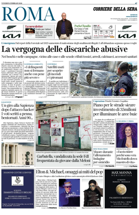 Cover of Corriere della Sera (Roma)