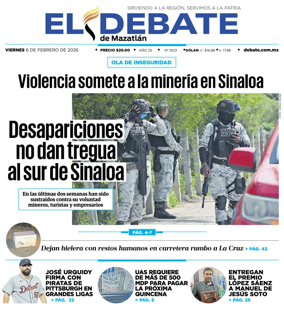 Cover of El Debate de Mazatlan