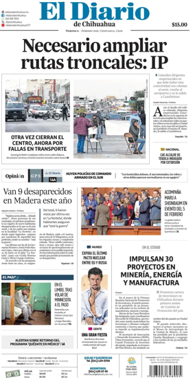Cover of El Diario de Chihuahua
