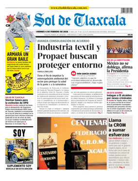 Cover of El Sol de Tlaxcala