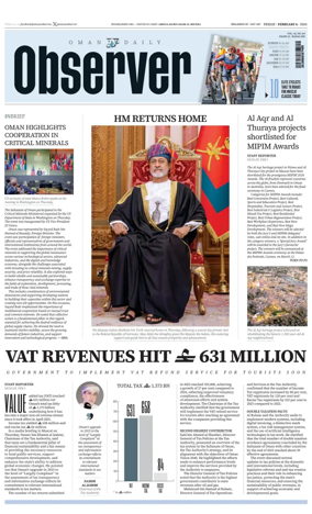 Cover of Oman Daily Observer