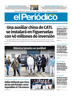 Cover of El Periodico Aragon