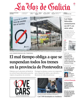 Cover of La Voz de Galicia (Pontevedra)