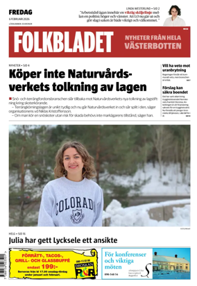 Cover of Folkbladet Vasterbotten
