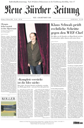 Cover of Neue Zurcher Zeitung