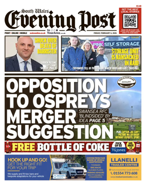 Cover of South Wales Evening Post