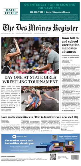 Cover of The Des Moines Register