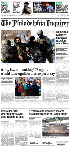 Cover of The Philadelphia Inquirer (South Jersey edition)