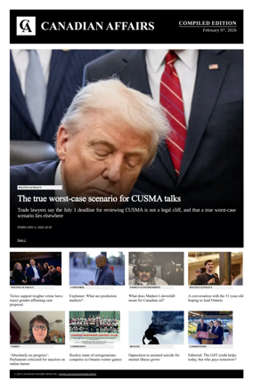 Cover of Canadian Affairs News Compiled Edition