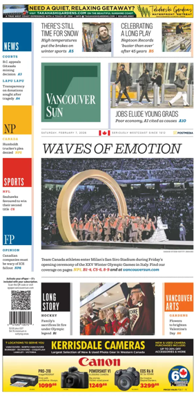 Cover of Vancouver Sun