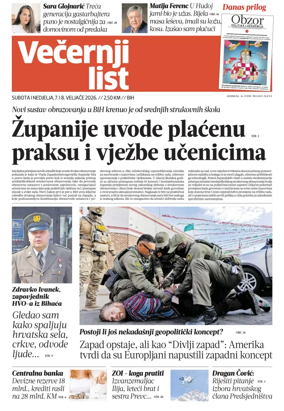 Cover of Vecernji list BiH