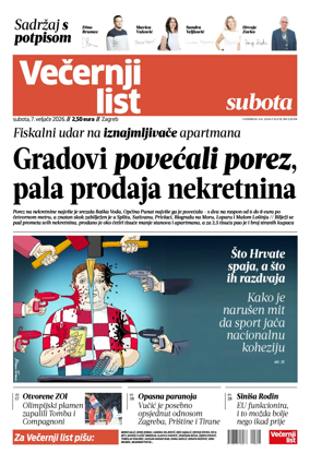 Cover of Vecernji list - Zagreb