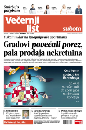 Cover of Vecernji list - Hrvatska