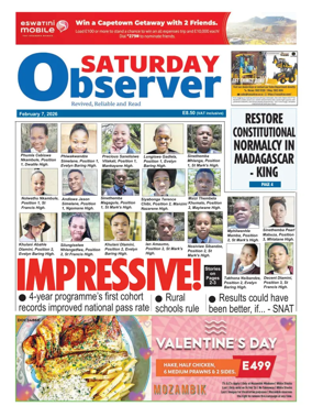 Cover of Saturday Observer (Eswatini)