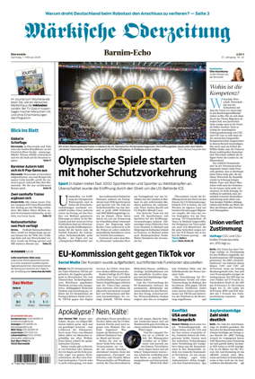 Cover of Markische Oderzeitung Eberswalde