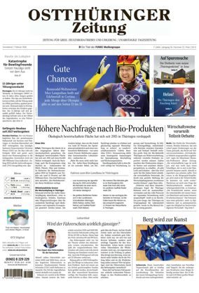 Cover of Ostthuringer Zeitung (Greiz)