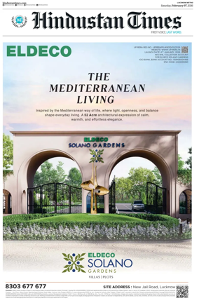 Cover of Hindustan Times (Lucknow)