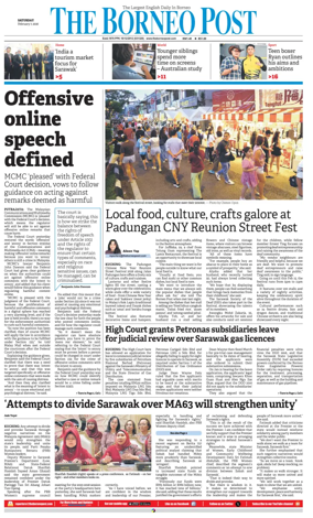 Cover of The Borneo Post (Sarawak)