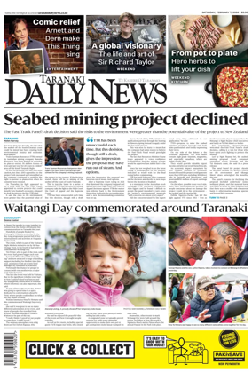Cover of Taranaki Daily News