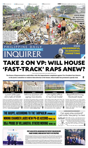 Cover of Philippine Daily Inquirer