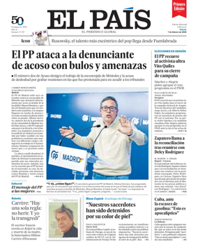 Cover of EL PAIS primera edicion