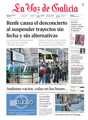 Cover of La Voz de Galicia (Santiago)