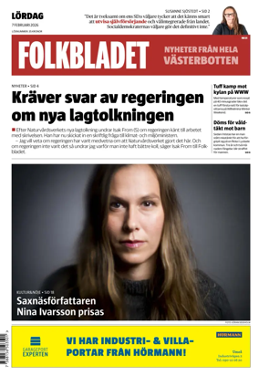 Cover of Folkbladet Vasterbotten