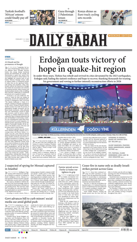Cover of Daily Sabah (Turkey)