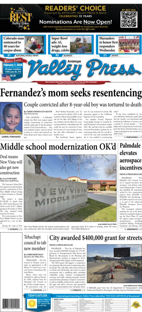 Cover of Antelope Valley Press