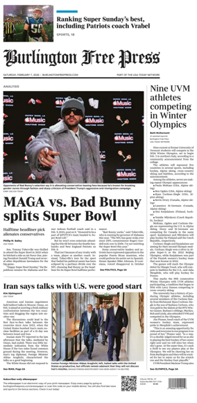 Cover of Burlington Free Press