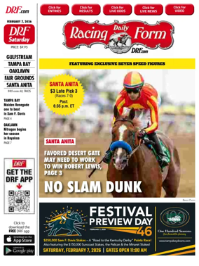 Cover of Daily Racing Form National Digital Edition