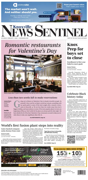 Cover of Knoxville News Sentinel