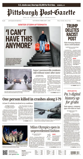 Cover of Pittsburgh Post-Gazette