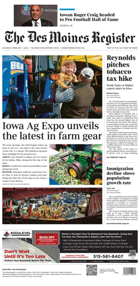 Cover of The Des Moines Register