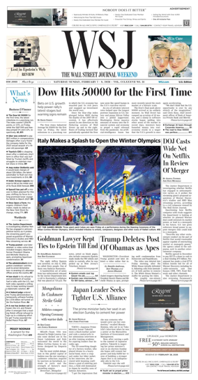 Cover of The Wall Street Journal