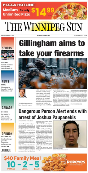 Cover of Winnipeg Sun