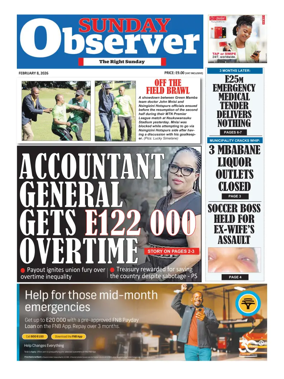 Cover of Sunday Observer (Eswatini)