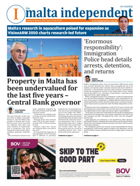 Cover of The Malta Independent on Sunday